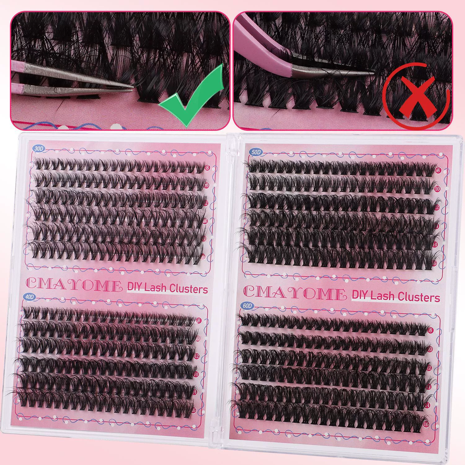 Cluster Eyelash Extensions Fluffier 10-16mm Wispy Lash Clusters 100D Thick Volume Individual Lashes D Curly Eyelash Clusters 480pcs DIY Lash Extension at Home for Beginners