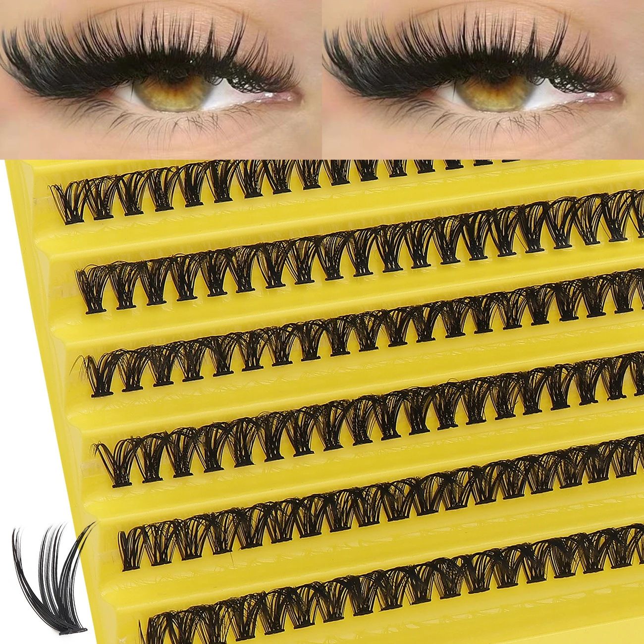 Fake Eyelashes Segmented False Eyelashes Single Cluster False Eyelashes Large Capacity Reusable False Eyelashes lashes Pack(40D 80D) view 9