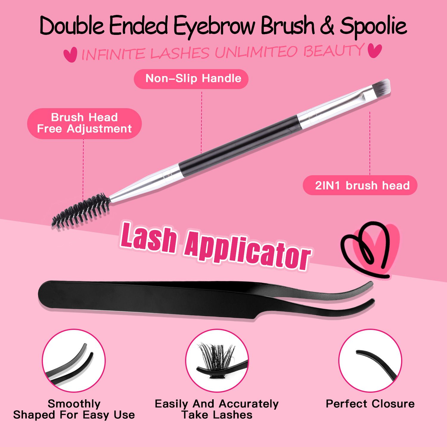 DIY Lash Extension Kit 148pcs, Curl Eyelash Extension Kit, with Applicator and Lash Bond&Seal and Tweezers and eyelash comb 10-16mm, Individual Lashes Clusters Kit view 9