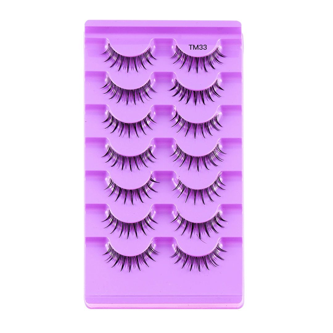 Manga Lashes Fox Eye False Clear Band Cat Wispy Anime Eyelashes Spiky Cosplay Fake Eye Lashes 7 Pairs Pack view 9