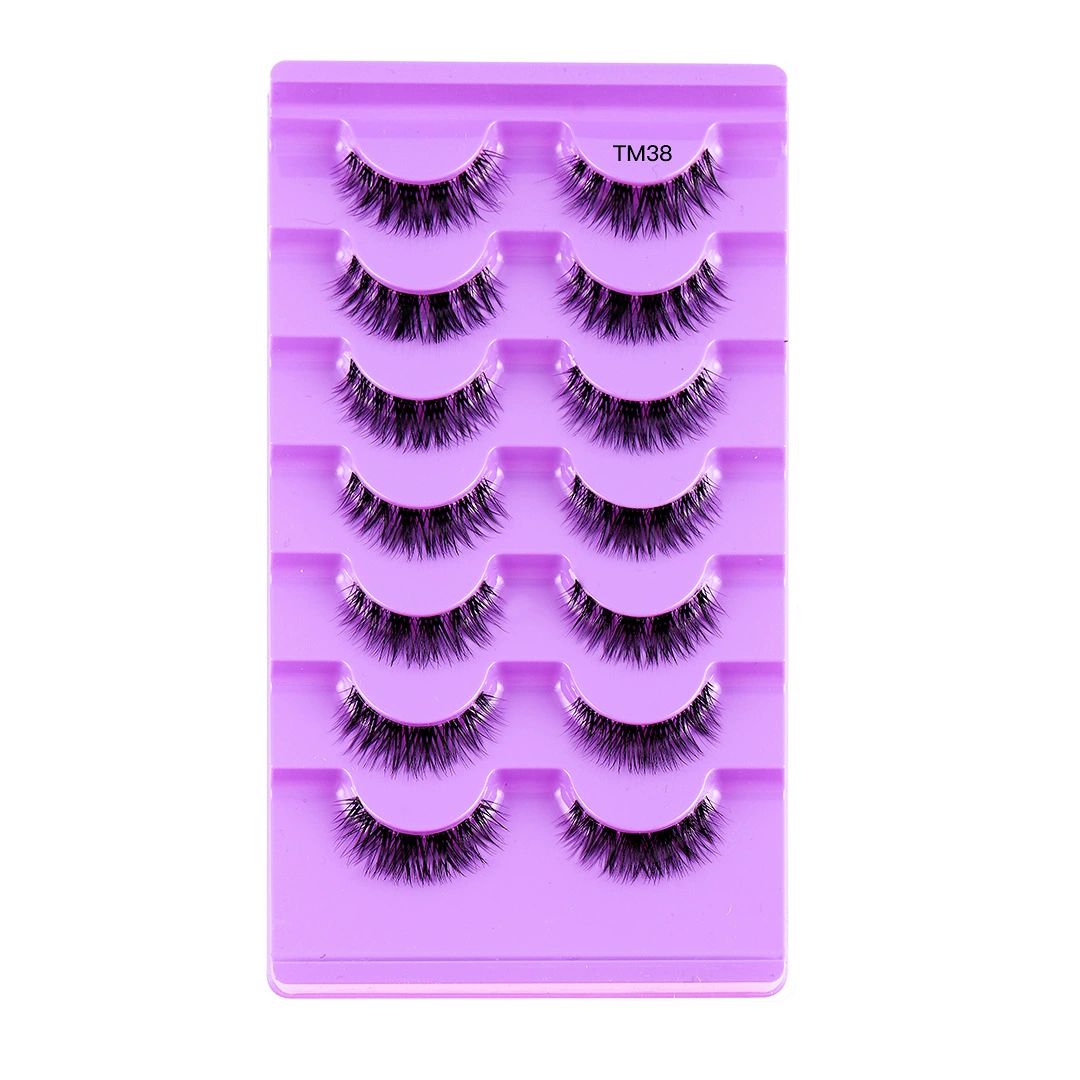 Manga Lashes Fox Eye False Clear Band Cat Wispy Anime Eyelashes Spiky Cosplay Fake Eye Lashes 7 Pairs Pack view 10