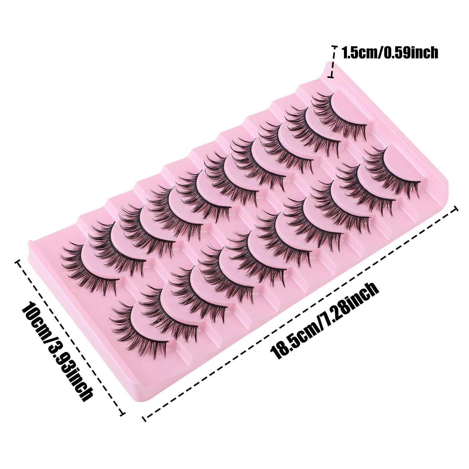 Natural Lashes Wispy Lashes Natural Look False Eyelashes Natural Flared Eyelashes False Eye Lashes Soft Fluffy Lashes 7 Pairs， Black view 8