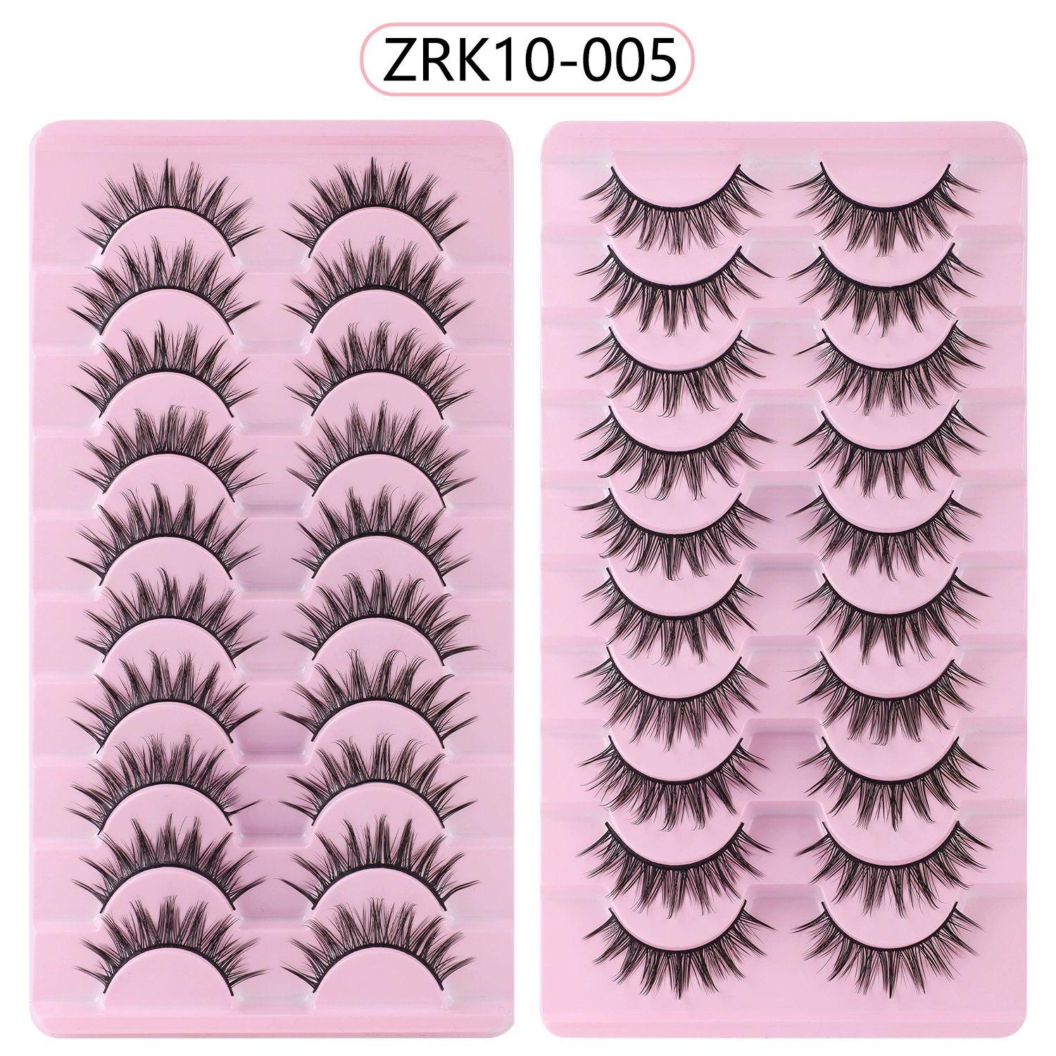 Natural Lashes Wispy Lashes Natural Look False Eyelashes Natural Flared Eyelashes False Eye Lashes Soft Fluffy Lashes 7 Pairs， Black view 9