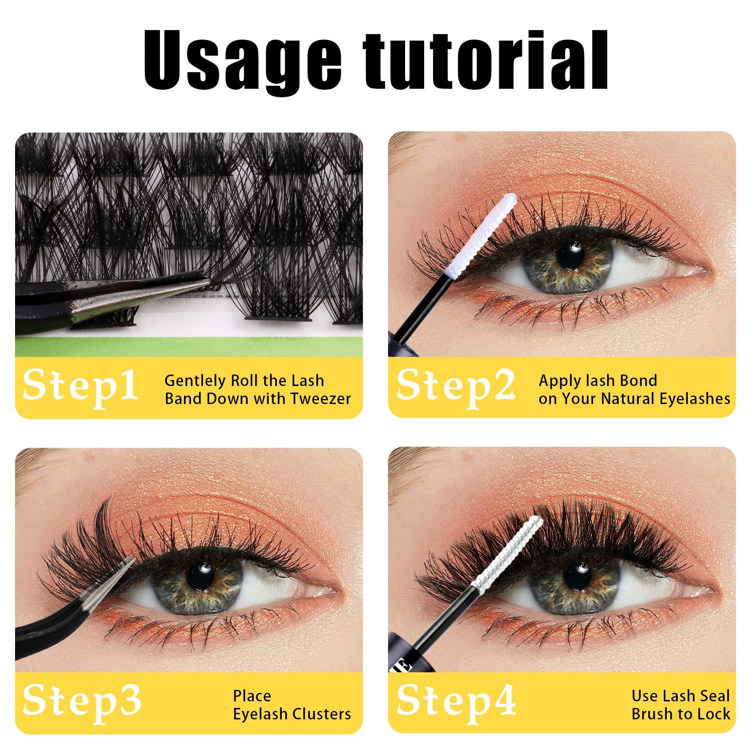 Fluffy Lash Clusters Thick 80+100D Volume Eyelash Clusters 12-24mm Wispy Individual Lashes D Curl Flat Cluster Eyelash Extensions 252pcs DIY Lash Extension for Beginners view 4
