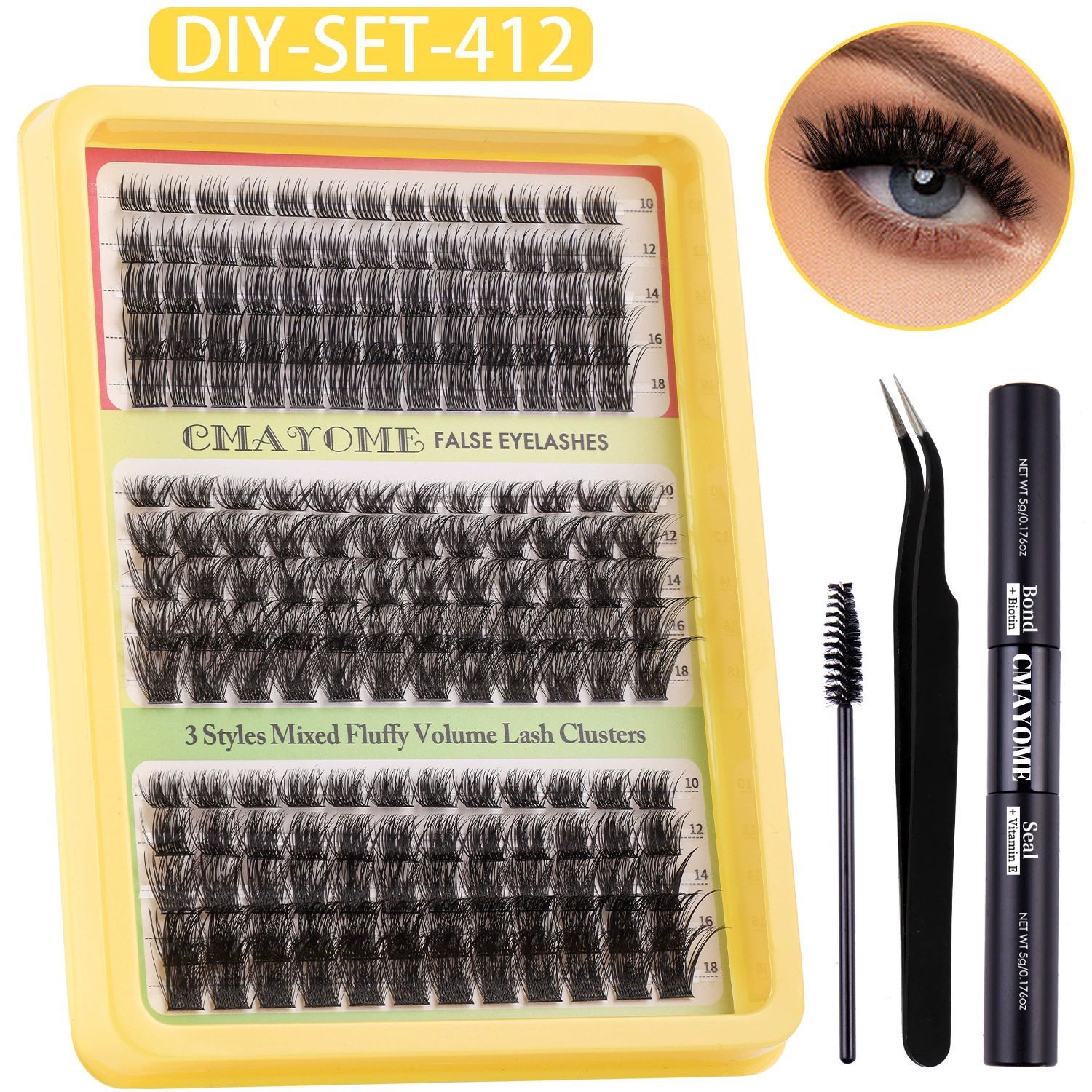 Fluffy Lash Clusters Thick 80+100D Volume Eyelash Clusters 12-24mm Wispy Individual Lashes D Curl Flat Cluster Eyelash Extensions 252pcs DIY Lash Extension for Beginners view 6