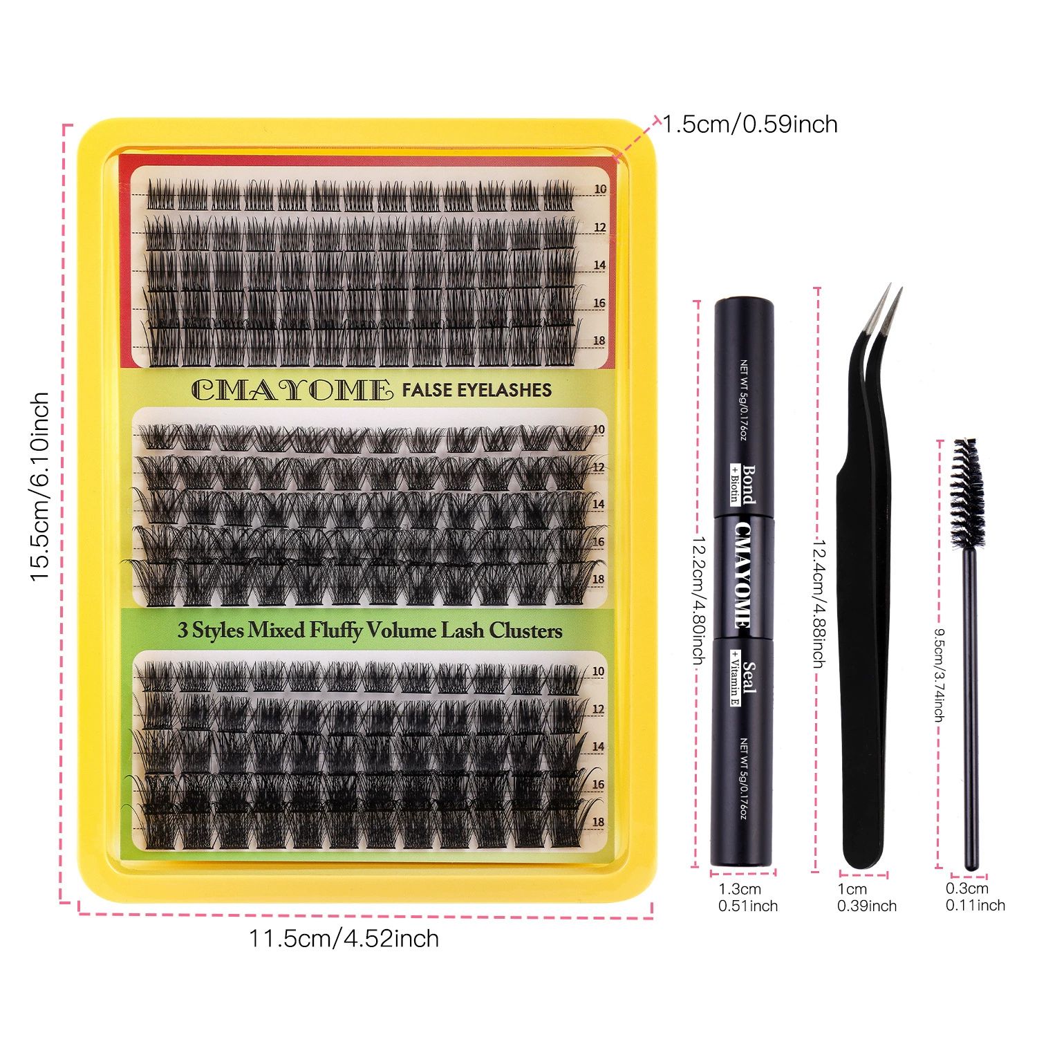 Fluffy Lash Clusters Thick 80+100D Volume Eyelash Clusters 12-24mm Wispy Individual Lashes D Curl Flat Cluster Eyelash Extensions 252pcs DIY Lash Extension for Beginners view 8