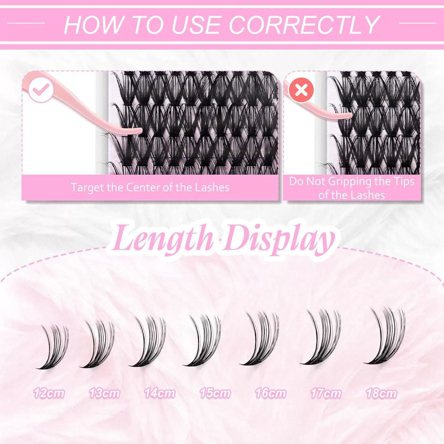 Eyelash Extension Kit  Lash Clusters D Curly 12-18mm Mix 40D Individual Lashes Wispy Lash Clusters Kit with Lash Bond and Seal  Lash Applicator for Lash Extension Beginners view 3