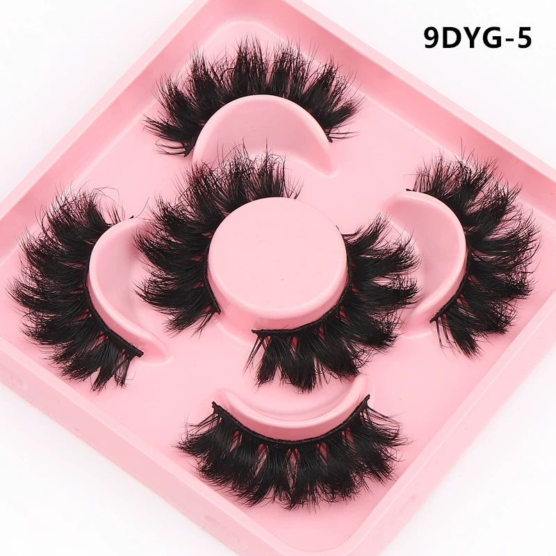 Cat Eye Mink Lashes Fluffy False Eyelashes Dramatic Eyelashes Mink Fluttery Fake Eyelashes 20mm Length Reusable Flared Lashes 3 Pairs