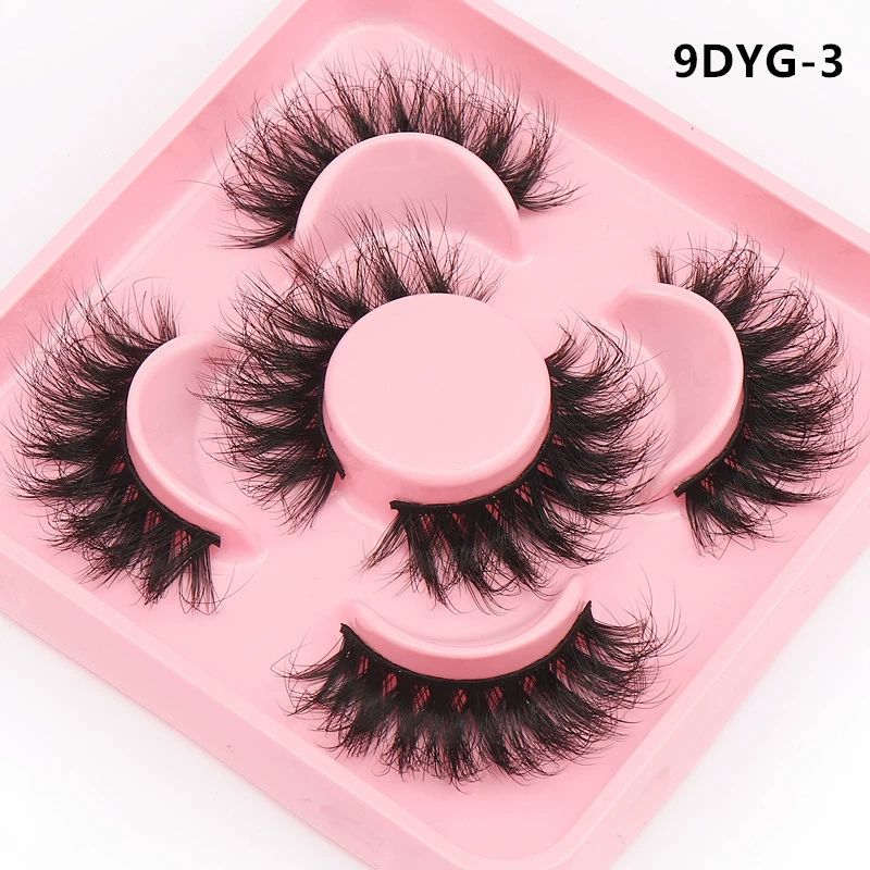 Cat Eye Mink Lashes Fluffy False Eyelashes Dramatic Eyelashes Mink Fluttery Fake Eyelashes 20mm Length Reusable Flared Lashes 3 Pairs