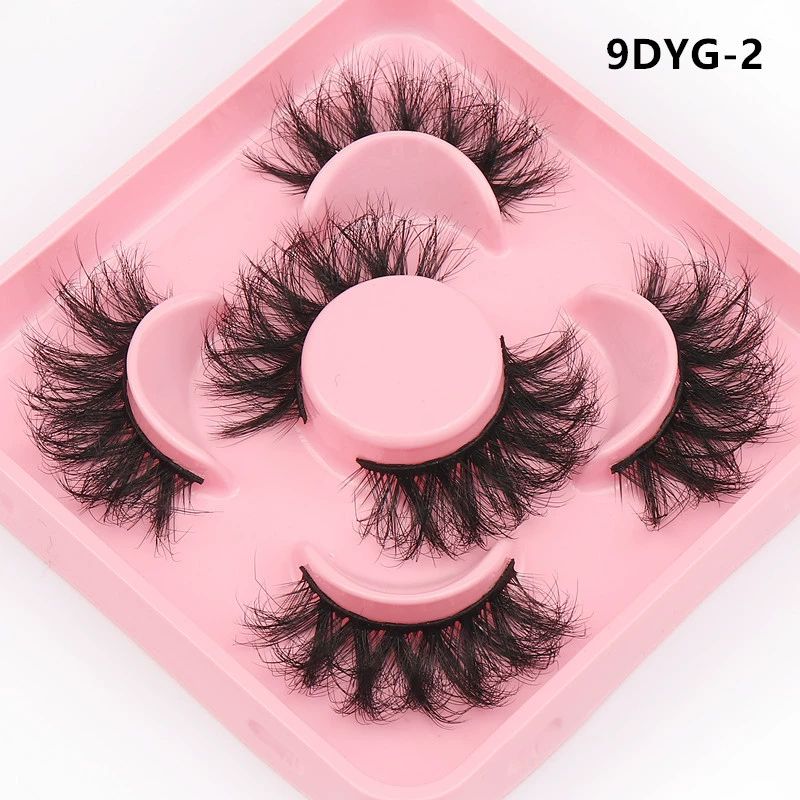 Cat Eye Mink Lashes Fluffy False Eyelashes Dramatic Eyelashes Mink Fluttery Fake Eyelashes 20mm Length Reusable Flared Lashes 3 Pairs
