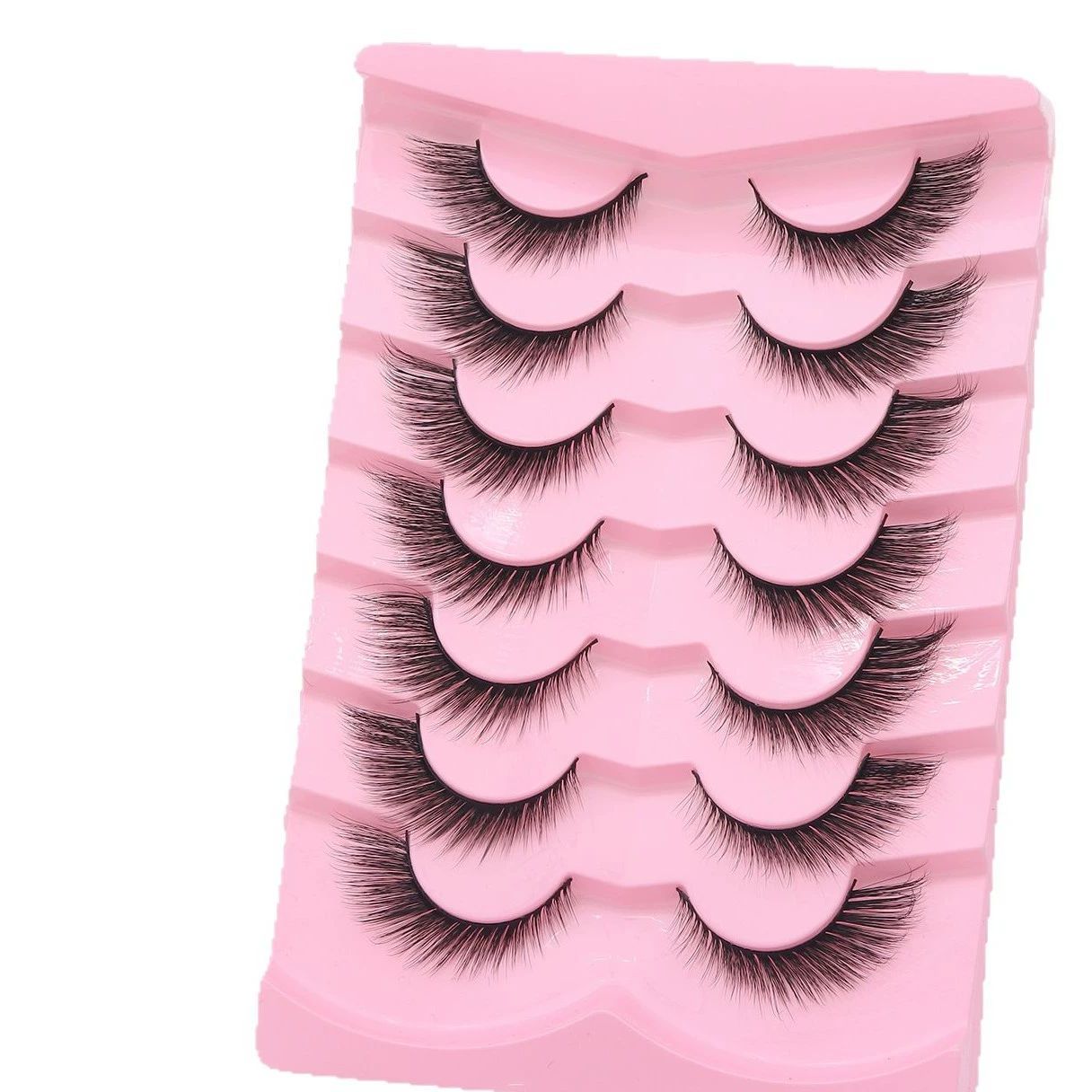 Fox Eyelashes False Lashes Dramatic Faux Mink Lashes Wispy 12-16mm Long Angel Wing Eyelash Lift Fake Eye Lashes Pack 5-10 Pairs