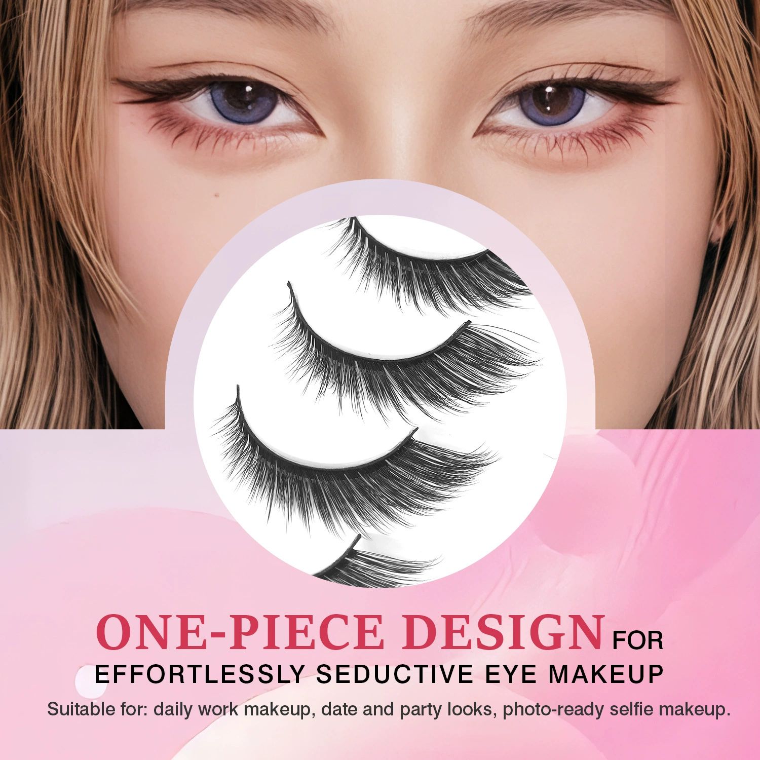 Fox Eyelashes False Lashes Dramatic Faux Mink Lashes Wispy 12-16mm Long Angel Wing Eyelash Lift Fake Eye Lashes Pack 5-10 Pairs