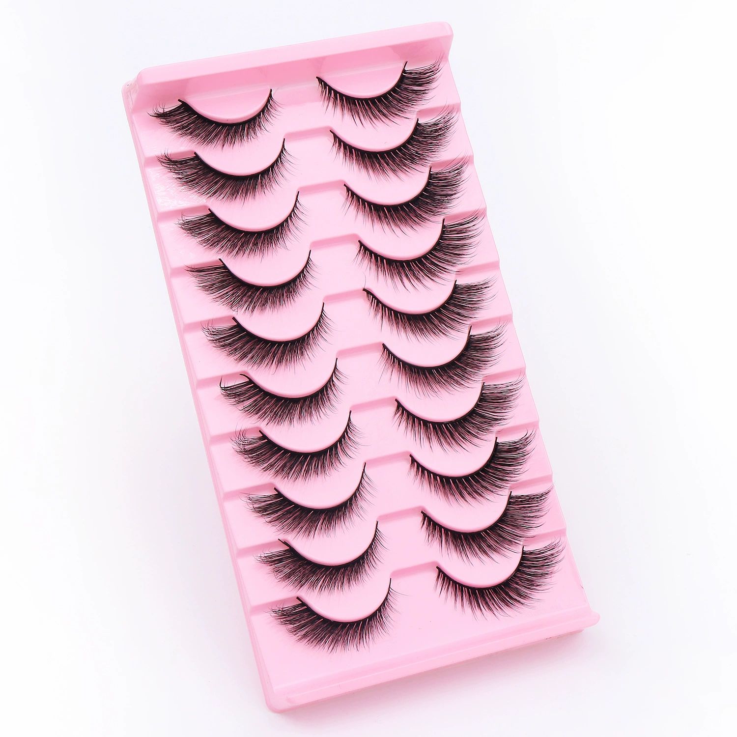 Fox Eyelashes False Lashes Dramatic Faux Mink Lashes Wispy 12-16mm Long Angel Wing Eyelash Lift Fake Eye Lashes Pack 5-10 Pairs