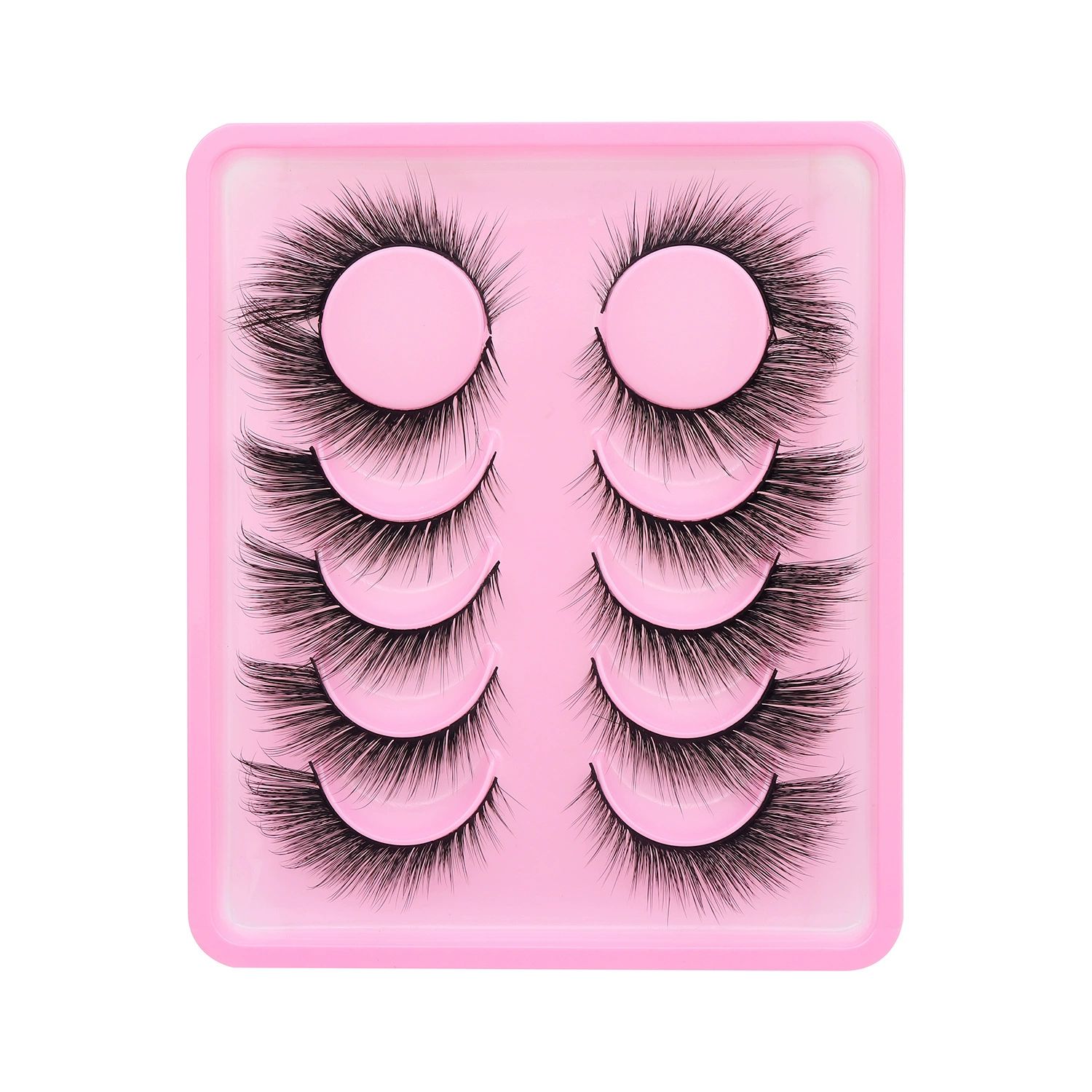 Fox Eyelashes False Lashes Dramatic Faux Mink Lashes Wispy 12-16mm Long Angel Wing Eyelash Lift Fake Eye Lashes Pack 5-10 Pairs