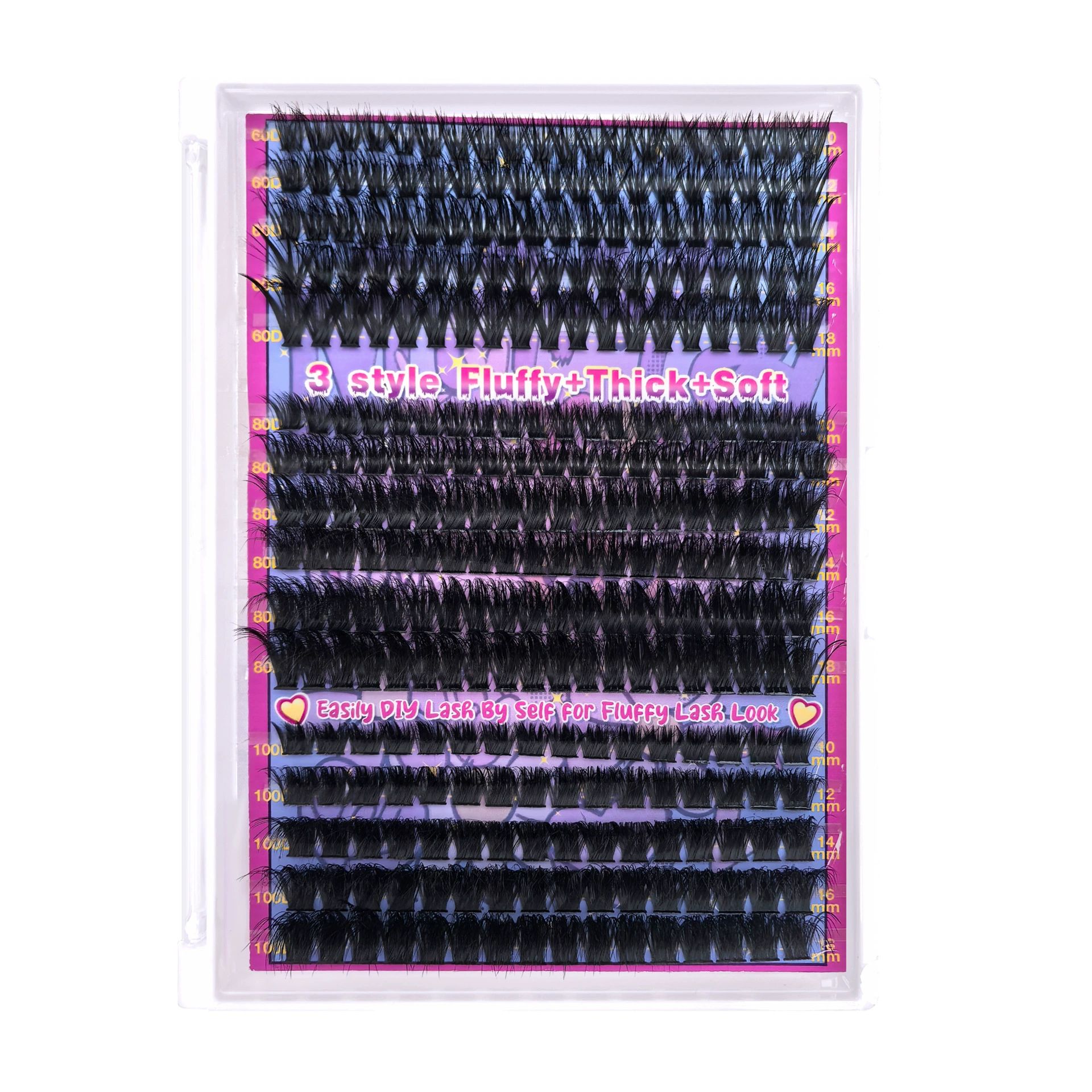 Lash Clusters Kit 320 Pcs DIY Individual Cluster Lashes D Curl Lash Extension Kit with Eyelash Bond and Seal, Remover, Tweezers Applicator Tool for False Eyelash Cluster Kit(80D, Mix10-18mm Kit)
