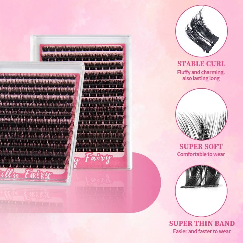 Lash Clusters 168PCS Individual Lashes D Curl Eyelash Clusters Mixed Length Cluster Eyelash Extensions Clusters Lashes with Thin Band Soft False Eyelashes DIY at Home(80D,D-Mix9-16mm)