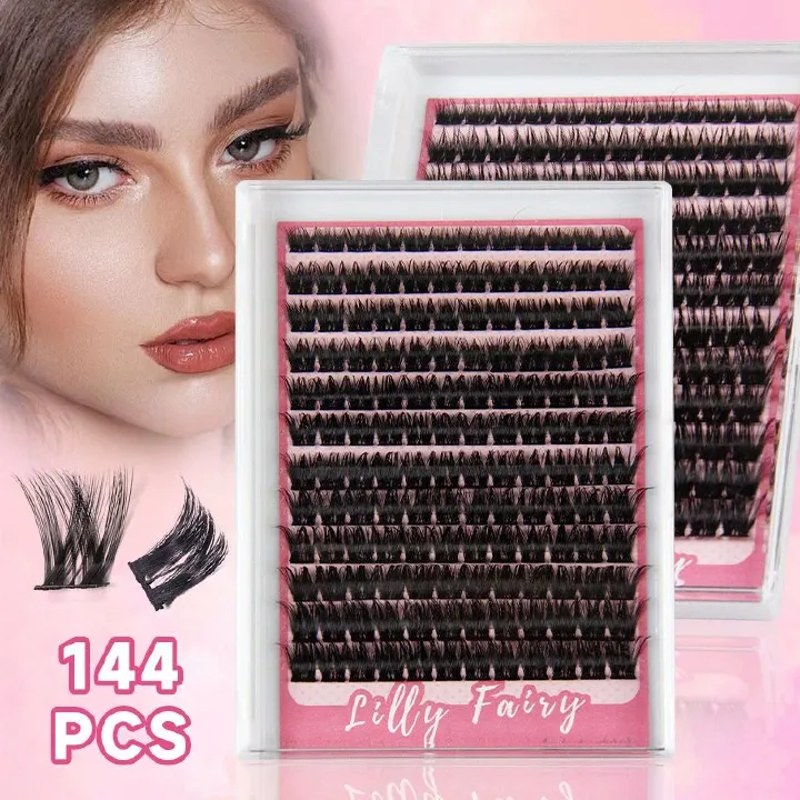Lash Clusters 168PCS Individual Lashes D Curl Eyelash Clusters Mixed Length Cluster Eyelash Extensions Clusters Lashes with Thin Band Soft False Eyelashes DIY at Home(80D,D-Mix9-16mm)
