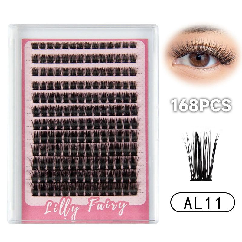 Lash Clusters 168PCS Individual Lashes D Curl Eyelash Clusters Mixed Length Cluster Eyelash Extensions Clusters Lashes with Thin Band Soft False Eyelashes DIY at Home(80D,D-Mix9-16mm)