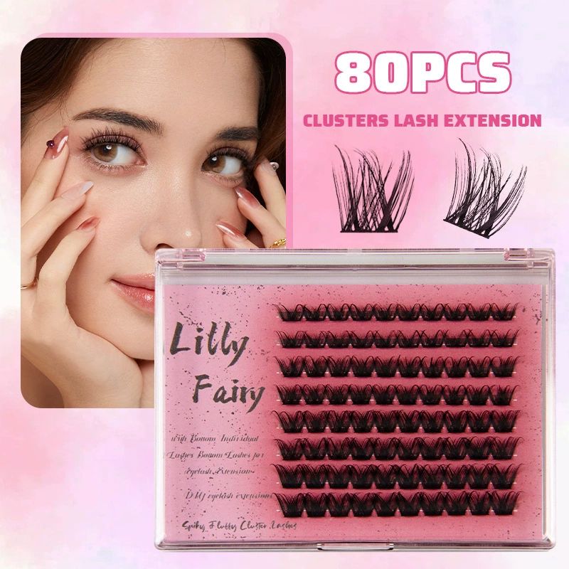 Lash Clusters 10-18mm Wispy Eyelash Clusters 80-96pcs Cluster Lashes DIY Individual Lashes Clusters with Soft Thin Band for Self Use,Beginner-Friendly