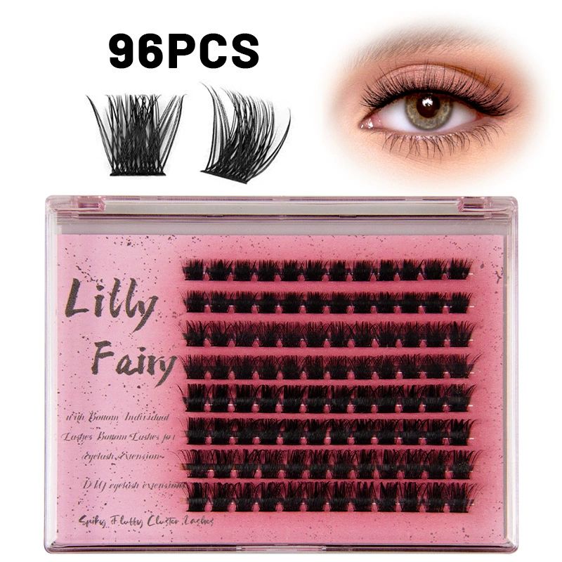 Lash Clusters 10-18mm Wispy Eyelash Clusters 80-96pcs Cluster Lashes DIY Individual Lashes Clusters with Soft Thin Band for Self Use,Beginner-Friendly