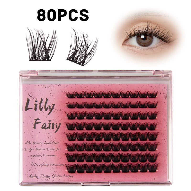 Lash Clusters 10-18mm Wispy Eyelash Clusters 80-96pcs Cluster Lashes DIY Individual Lashes Clusters with Soft Thin Band for Self Use,Beginner-Friendly