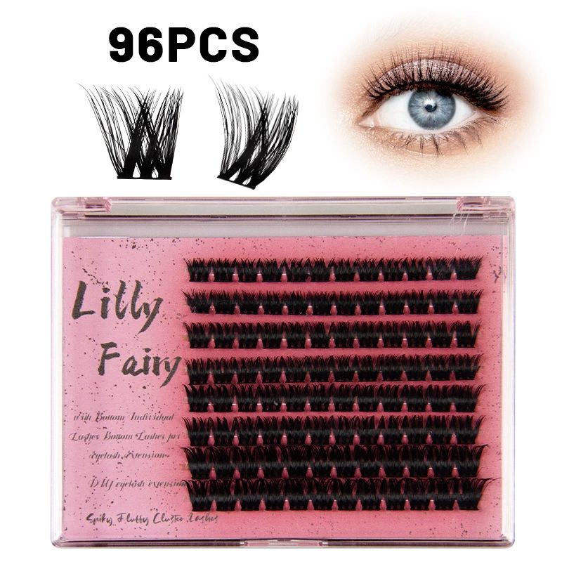 Lash Clusters 10-18mm Wispy Eyelash Clusters 80-96pcs Cluster Lashes DIY Individual Lashes Clusters with Soft Thin Band for Self Use,Beginner-Friendly