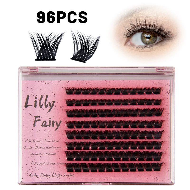 Lash Clusters 10-18mm Wispy Eyelash Clusters 80-96pcs Cluster Lashes DIY Individual Lashes Clusters with Soft Thin Band for Self Use,Beginner-Friendly