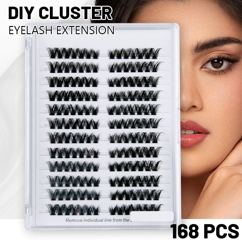 Volume Lash Clusters Kit D Curl Lashes Extensions Thick Volume Eyelash Clusters DIY Eyelash Extension10-16mm Fluffy Cluster Eyelash Extension DIY Lashes view 6