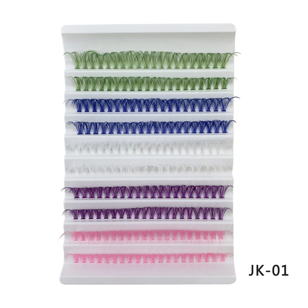 Fairy Colored Lash Clusters, Fake Eyelash Extension Kit, DIY 3 Colors Individual Anime Lashes, Colored False Eye Lashes Kit for Beginners, 14mm D Curl Extensions Red, Purple, Green（240pcs)（No Glue）