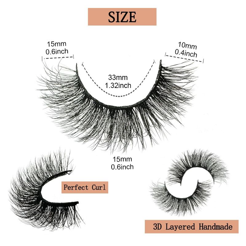 Mink Lashes Natural Fluffy False Eyelashes Volume Wispy 15MM Thick Fake Lashes Look Like Eyelash Extensions 14Pairs Pack