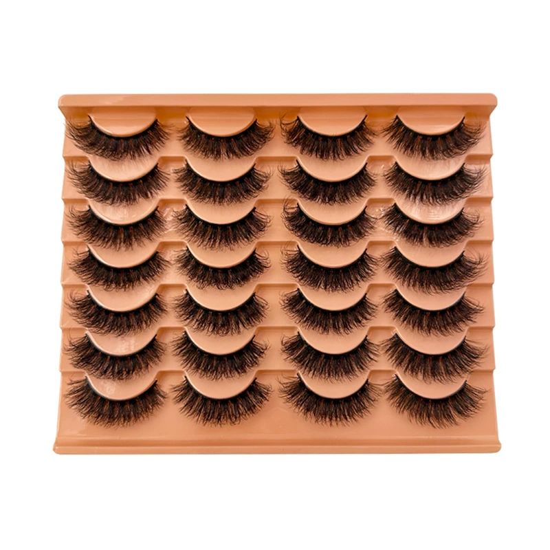 Mink Lashes Natural Fluffy False Eyelashes Volume Wispy 15MM Thick Fake Lashes Look Like Eyelash Extensions 14Pairs Pack