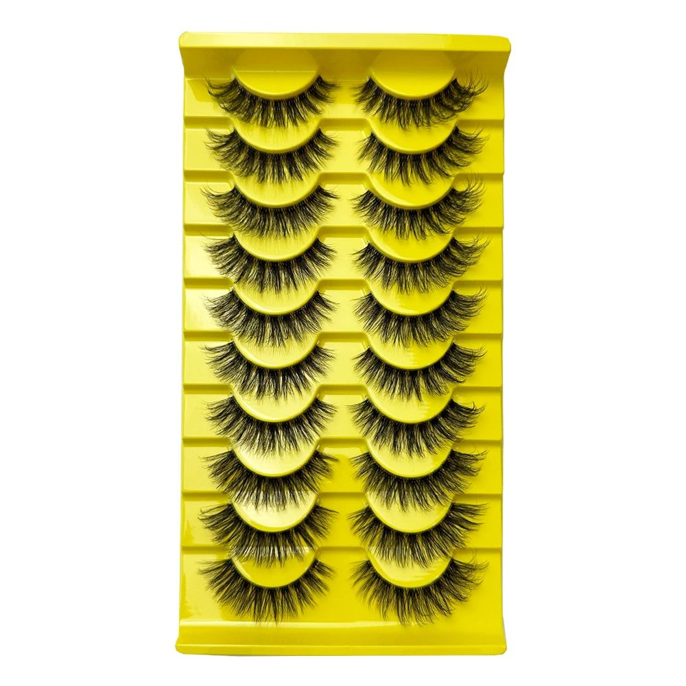 Mink Lashes Natural Fluffy False Eyelashes Volume Wispy 15MM Thick Fake Lashes Look Like Eyelash Extensions 14Pairs Pack