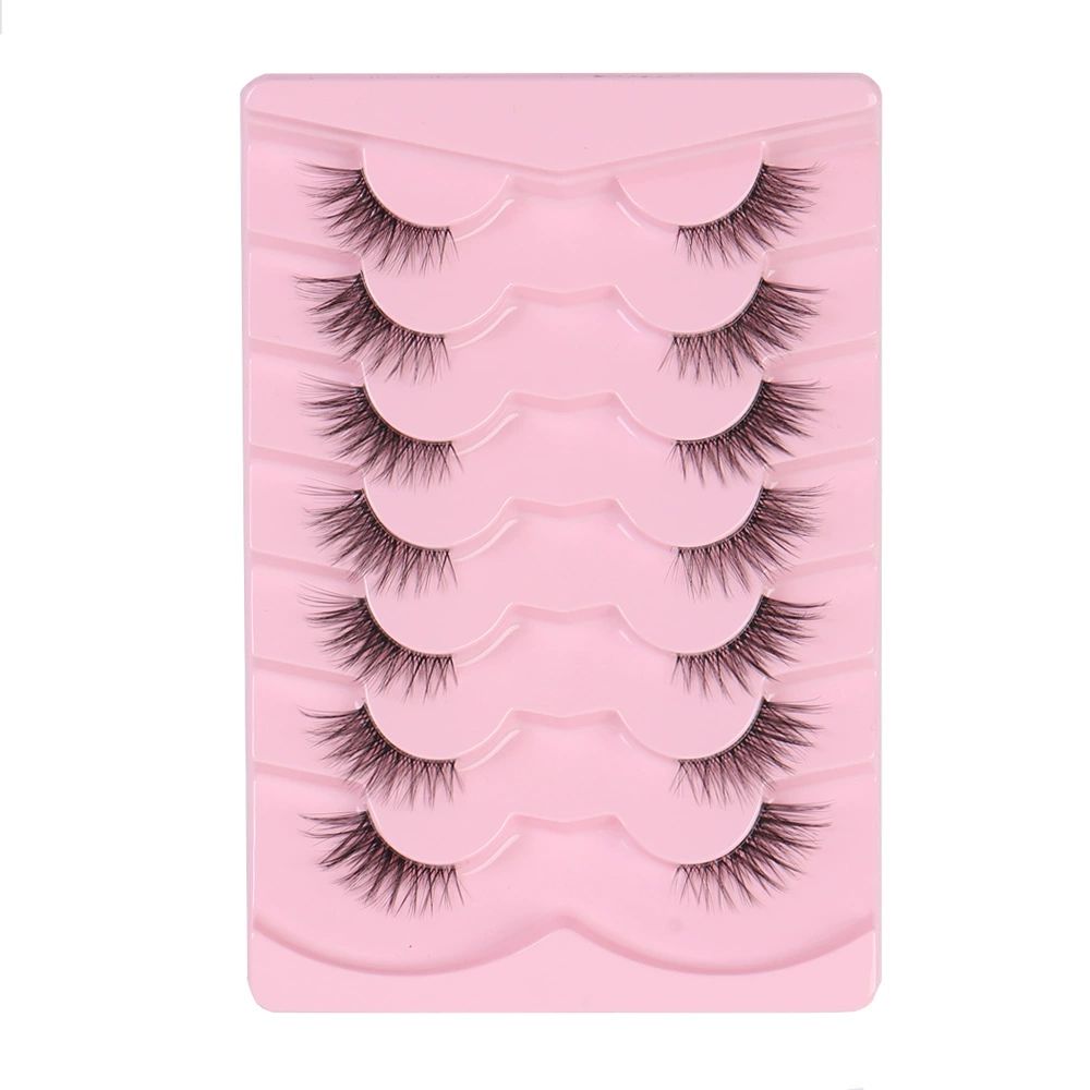 Mink Lashes Cat Eye Wispy Soft Faux Mink False Eyelashes Natural Look C Curl Full Strips Lashes Pack 10mm Long Dramatic 3D 8D Long Volume Thick Faux Mink Fake Eyelashes Bulk