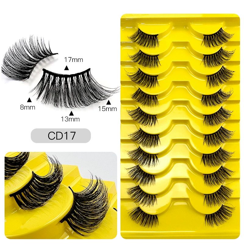 Half Lashes Corner False Eyelashes Faux Fluffy Lashes Natural Daily Look Accent Eye Lashes Handmade Soft Reusable 10 Pairs Different Cross Volume Lashes Pack view 6