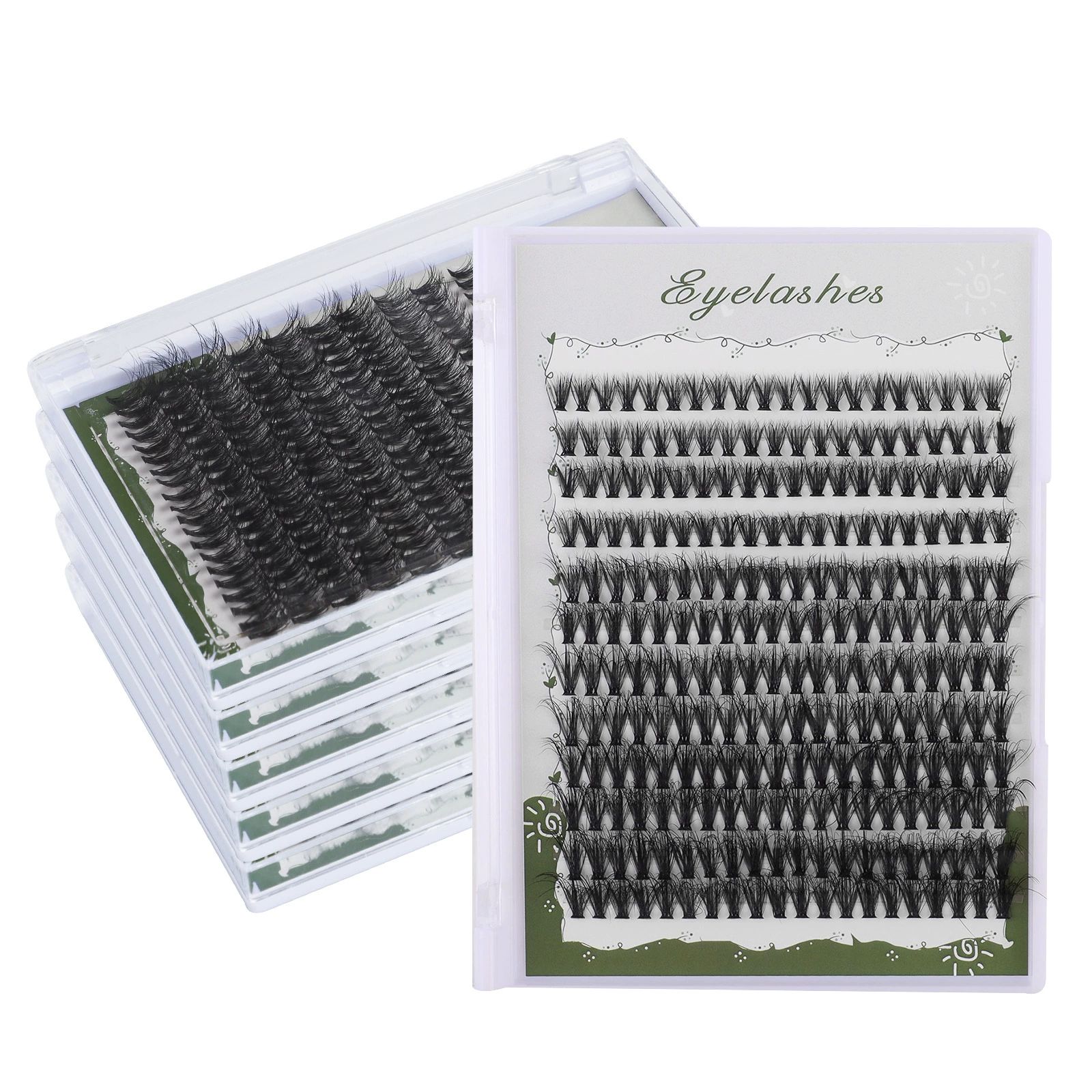 test_假睫毛 #25Volume Lash Clusters Kit DIY Lash Extension Kit D Curl Eyelash Extensions with Waterproof Lash Bond and Seal Waterproof Tweezers,8-16MM Cluster Lashes 240Pcs