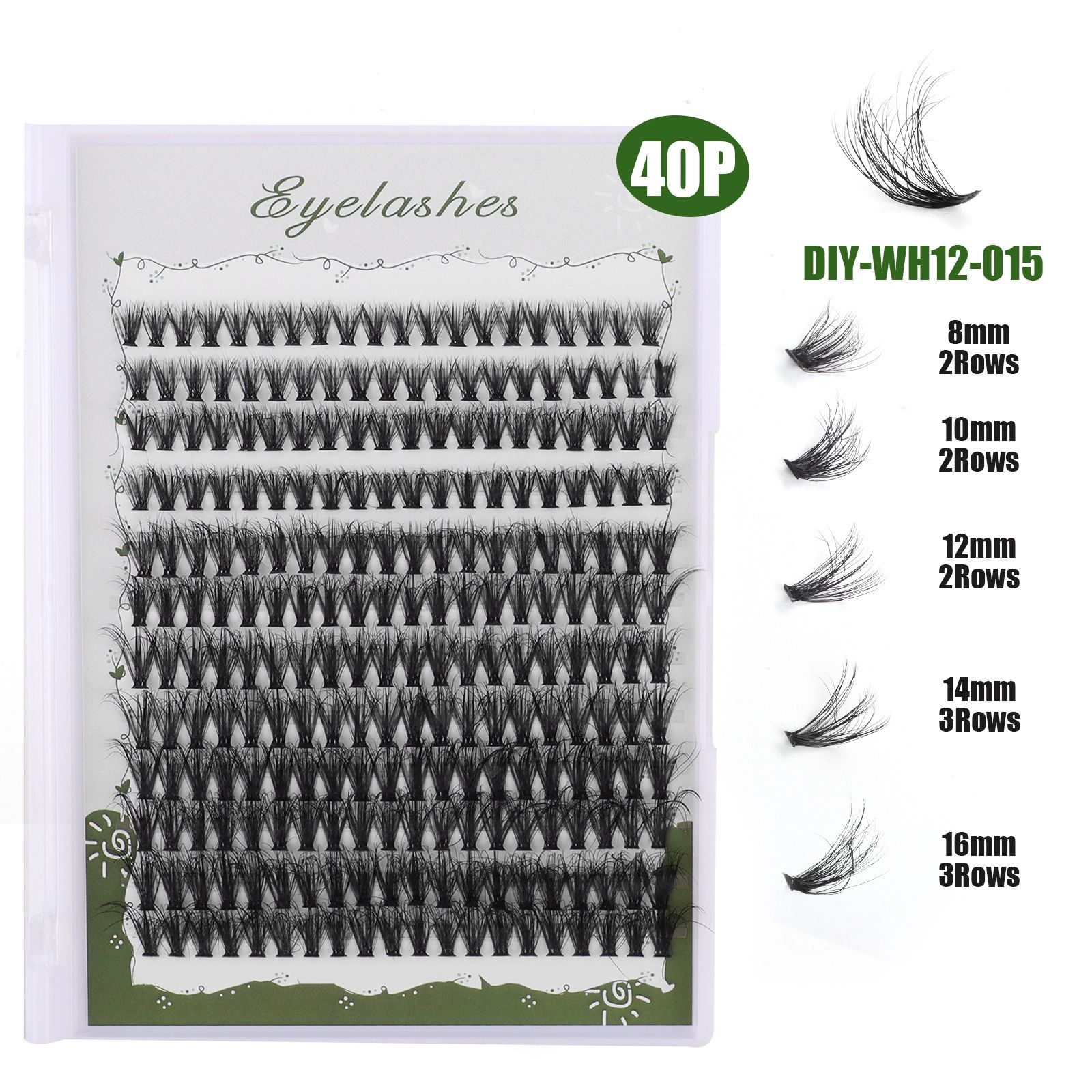 test_假睫毛 #25Volume Lash Clusters Kit DIY Lash Extension Kit D Curl Eyelash Extensions with Waterproof Lash Bond and Seal Waterproof Tweezers,8-16MM Cluster Lashes 240Pcs