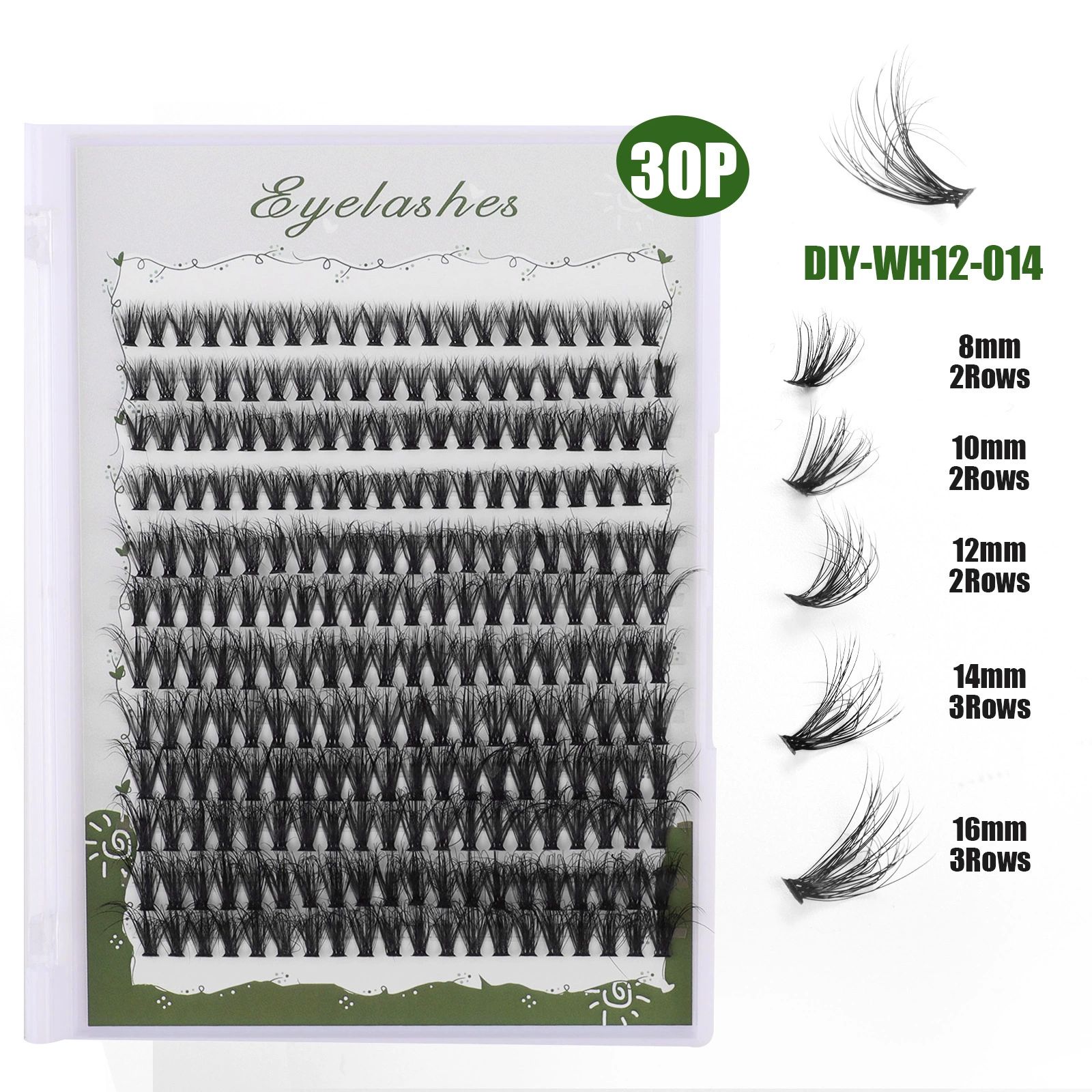 test_假睫毛 #25Volume Lash Clusters Kit DIY Lash Extension Kit D Curl Eyelash Extensions with Waterproof Lash Bond and Seal Waterproof Tweezers,8-16MM Cluster Lashes 240Pcs