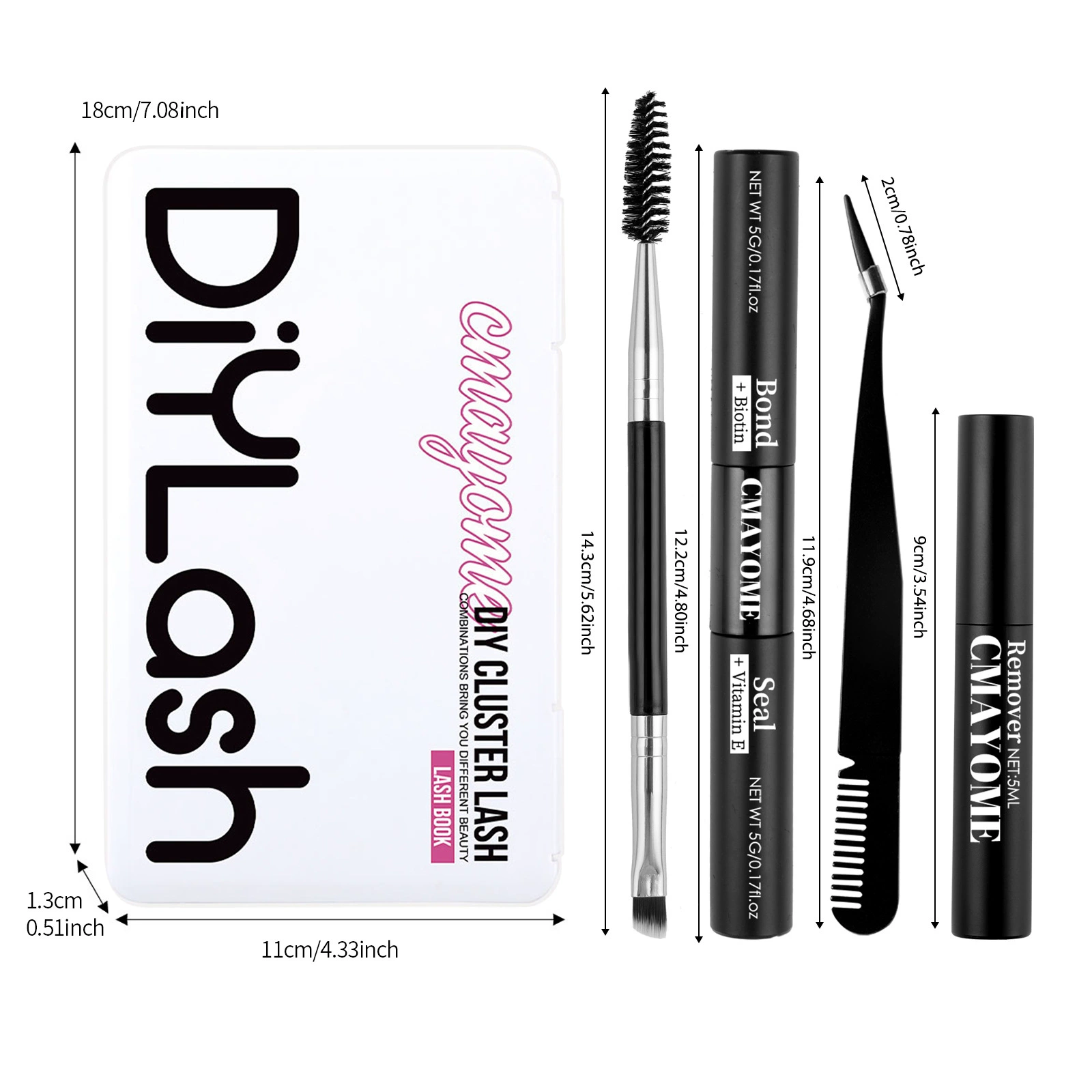 Lash Clusters Kit, 640 Pcs Eyelashes Cluster Extensions Kit 9-16mm Fluffy Individual Lashes 80D 100D D Curl False Eyelashes with Thin Band Match Tools for DIY (80D+100D)， Bond Seal Remover Tweezers