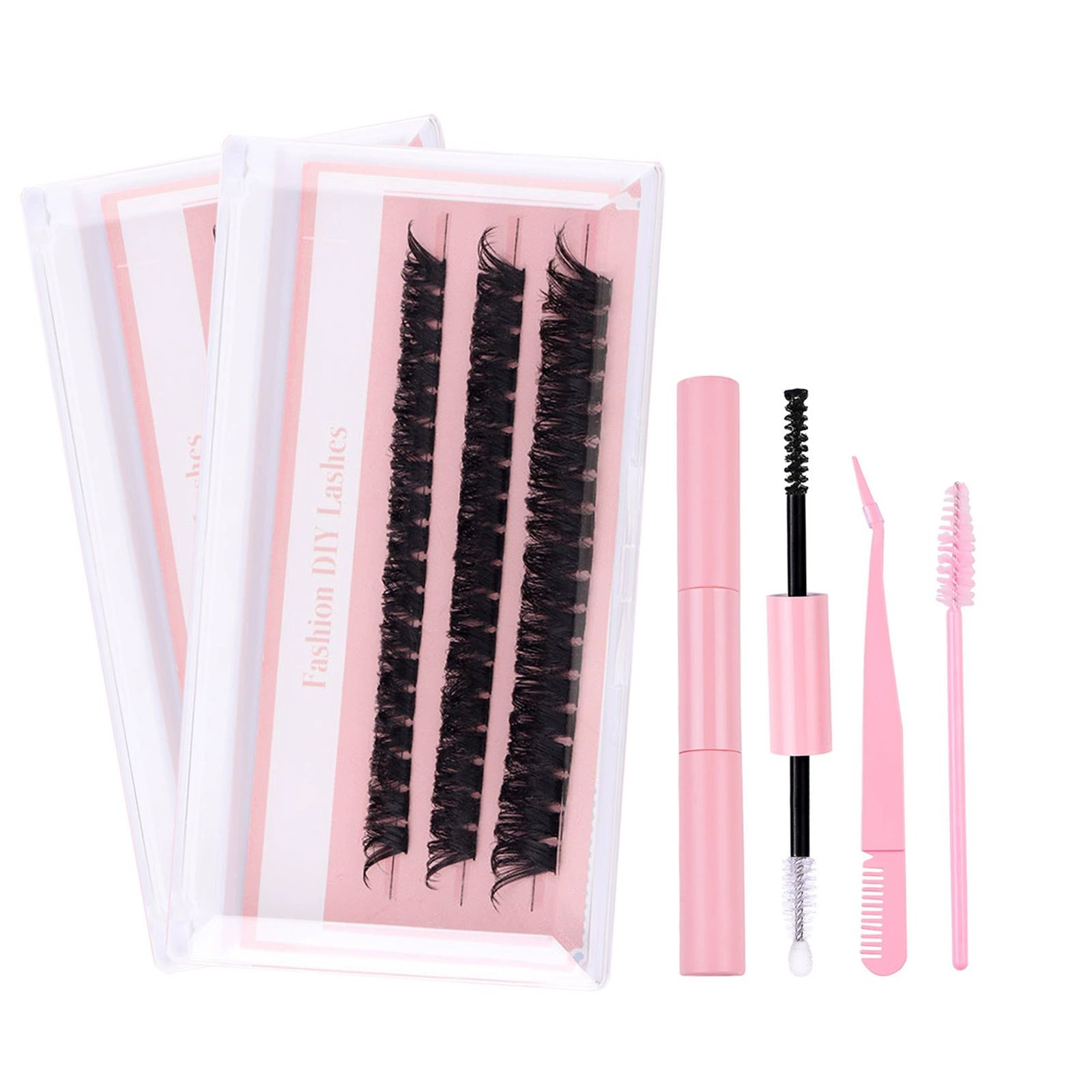 Lash Clusters Eyelash Extension 60 Pcs Lash Clusters With 30D and 40D Curl, 12mm-14mm Lengths, Contact Lens Friendly, Easy to Apply, Reusable Strip Lashes (30D Lashes+ set)