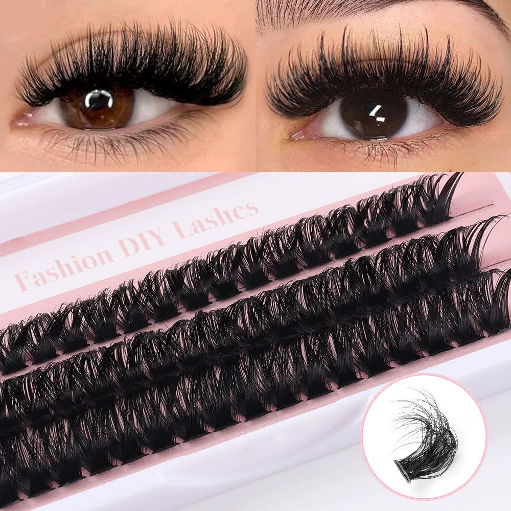 Lash Clusters Eyelash Extension 60 Pcs Lash Clusters With 30D and 40D Curl, 12mm-14mm Lengths, Contact Lens Friendly, Easy to Apply, Reusable Strip Lashes (30D Lashes+ set)