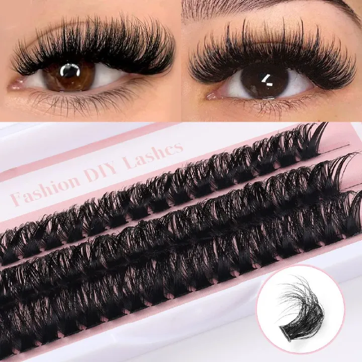 Lash Clusters Eyelash Extension 60 Pcs Lash Clusters With 30D and 40D Curl, 12mm-14mm Lengths, Contact Lens Friendly, Easy to Apply, Reusable Strip Lashes (30D Lashes+ set)