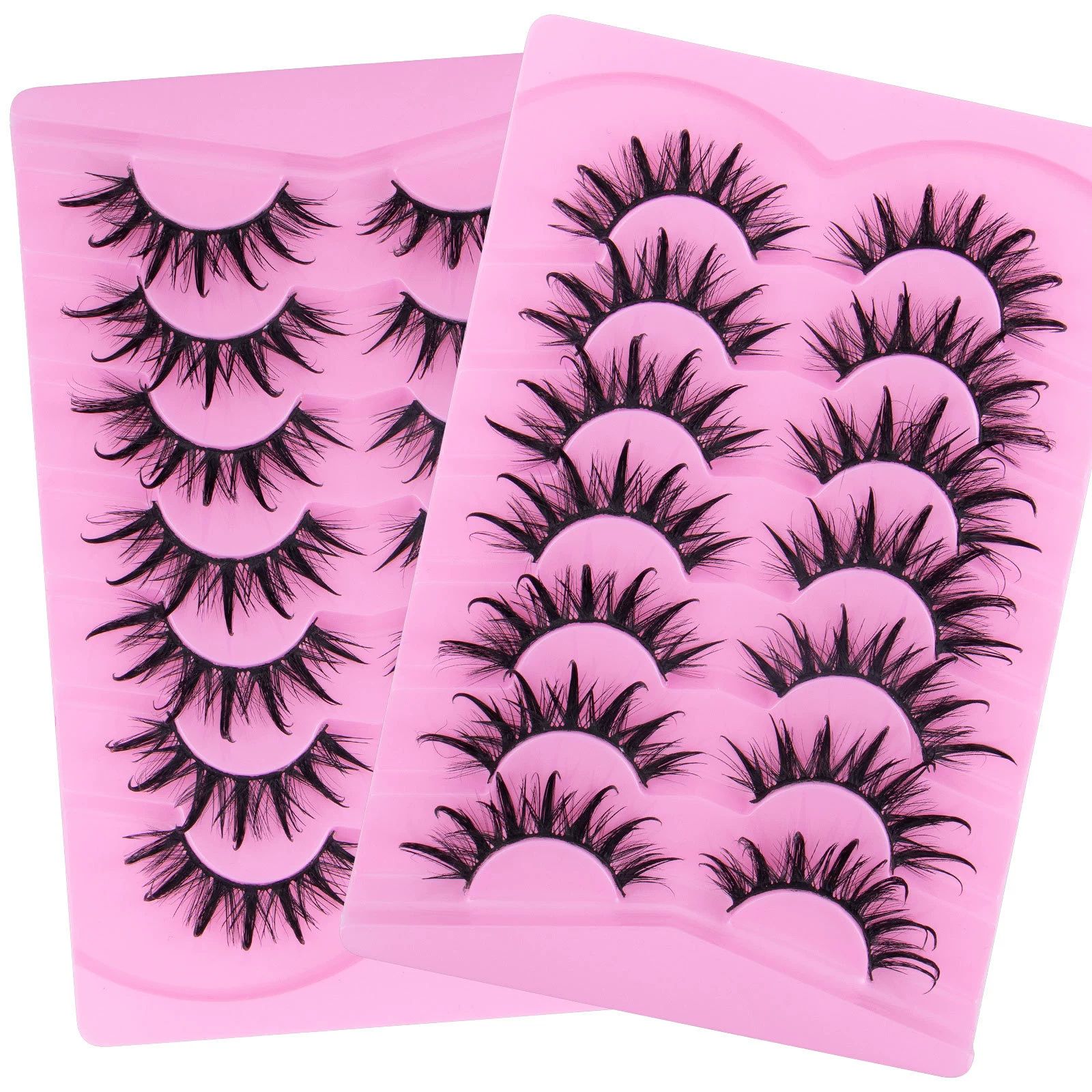 Manga Lashes Wet Look Thai Style Anime False Eyelashes 18mm Spiky Thick Dramatic Doll Lashes Japanese Korean Lashes 7 Pairs view 4