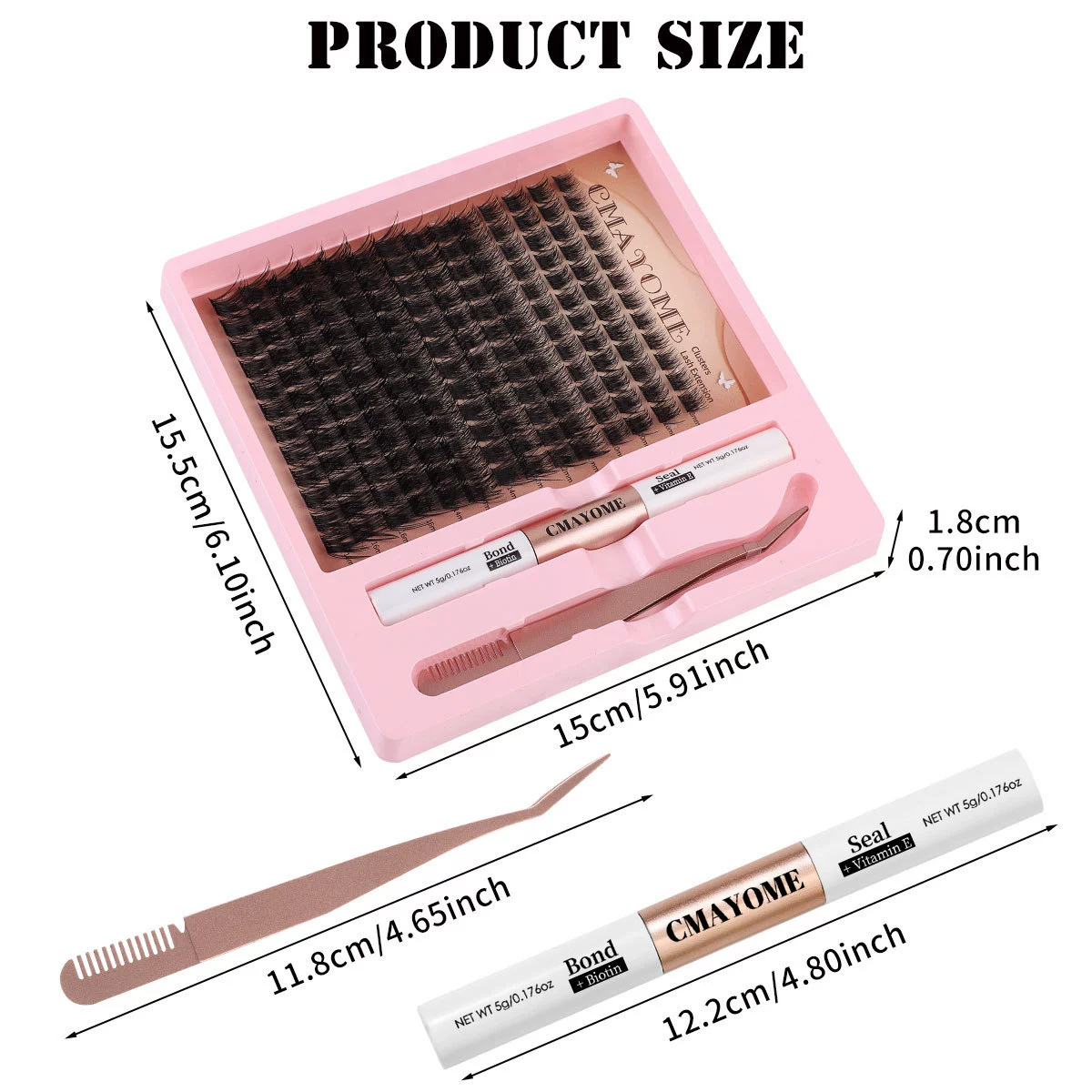 Natural DIY Lash Extension Kit Wispy Lash Clusters D Individual Lashes 20D+30D 280Pcs Lash Clusters Kit 10-16mm Eyelash Extension Kit