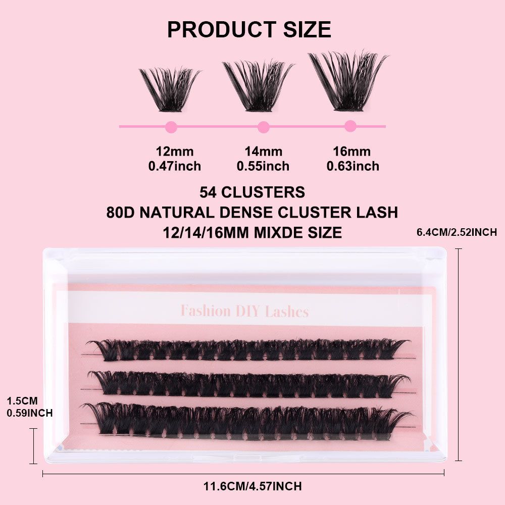 Lash Clusters Eyelash Extension 60 Pcs Lash Clusters With 30D and 40D Curl, 12mm-14mm Lengths, Contact Lens Friendly, Easy to Apply, Reusable Strip Lashes (30D Lashes+ set)