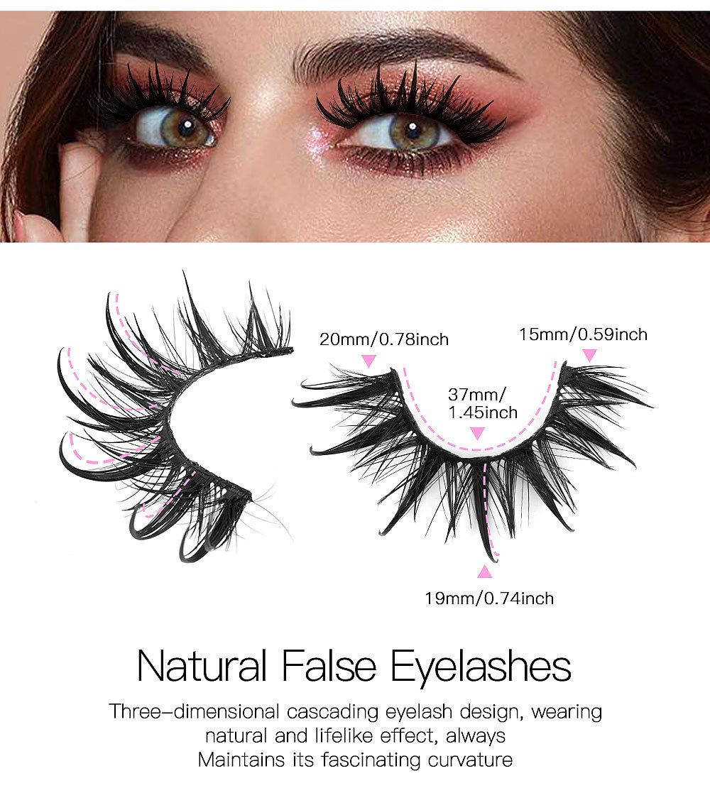 Manga Lashes Wet Look Thai Style Anime False Eyelashes 18mm Spiky Thick Dramatic Doll Lashes Japanese Korean Lashes 7 Pairs view 7