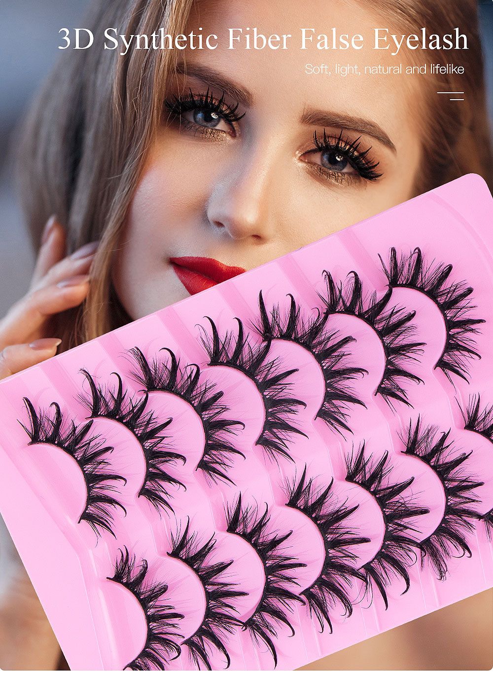 Manga Lashes Wet Look Thai Style Anime False Eyelashes 18mm Spiky Thick Dramatic Doll Lashes Japanese Korean Lashes 7 Pairs view 6