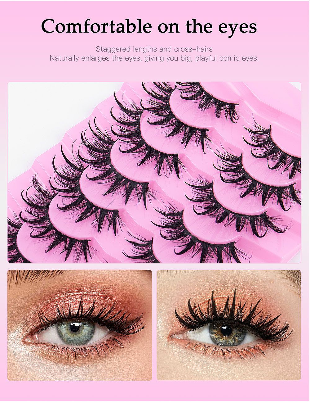 Manga Lashes Wet Look Thai Style Anime False Eyelashes 18mm Spiky Thick Dramatic Doll Lashes Japanese Korean Lashes 7 Pairs view 10