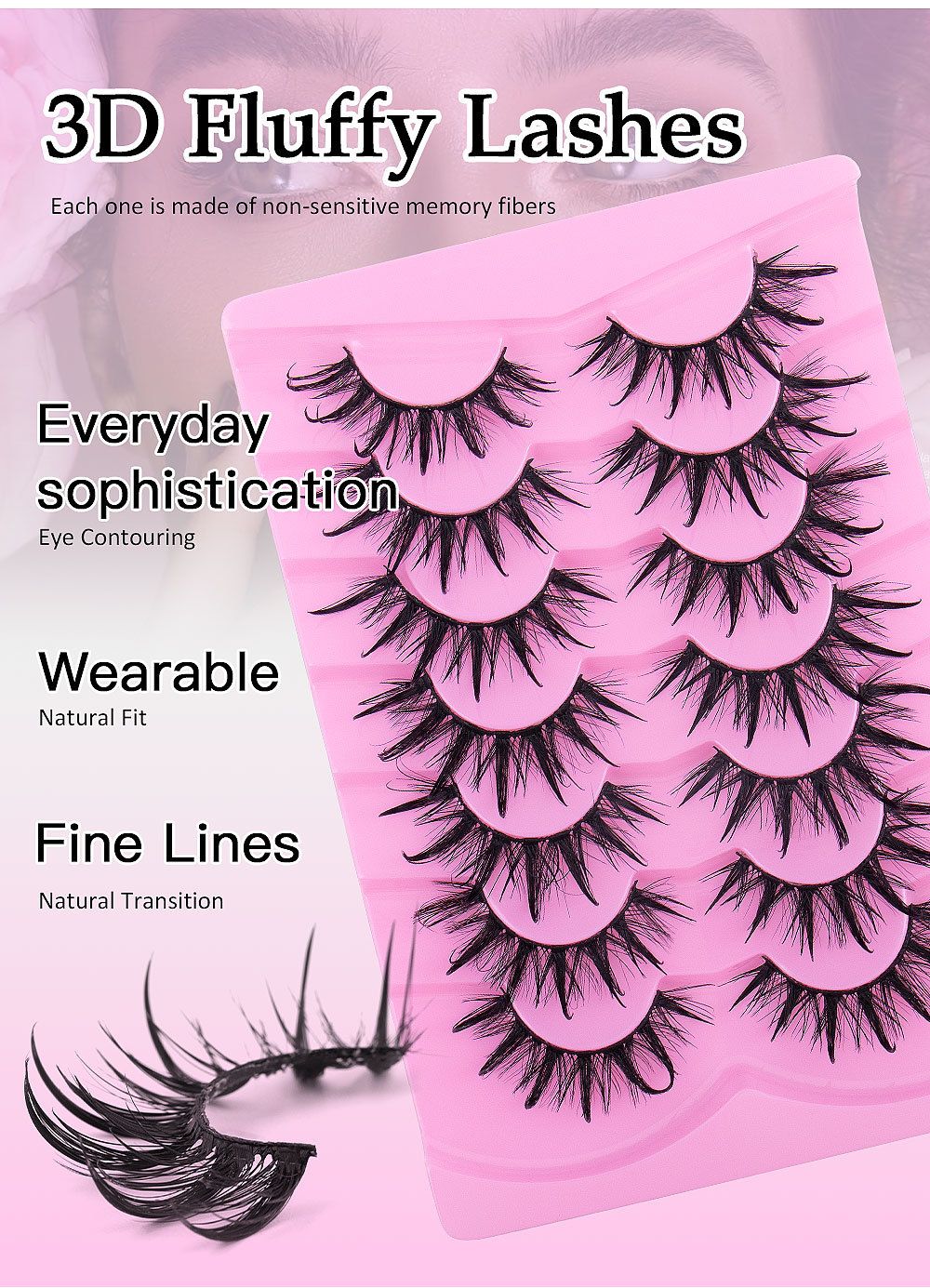 Manga Lashes Wet Look Thai Style Anime False Eyelashes 18mm Spiky Thick Dramatic Doll Lashes Japanese Korean Lashes 7 Pairs view 8