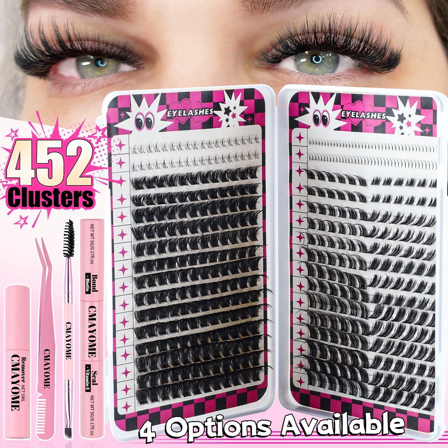 Fluffy Lash Clusters Thick 80/100D Volume Eyelash Clusters 10-16mm Wispy Individual Lashes D Curl Cluster Eyelash Extensions DIY Lash Extension for Beginner