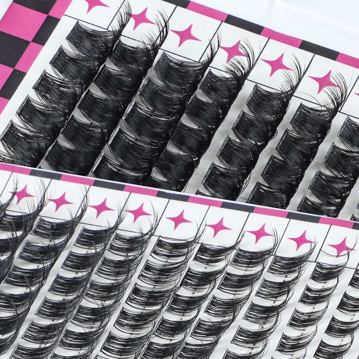 Fluffy Lash Clusters Thick 80/100D Volume Eyelash Clusters 10-16mm Wispy Individual Lashes D Curl Cluster Eyelash Extensions DIY Lash Extension for Beginner